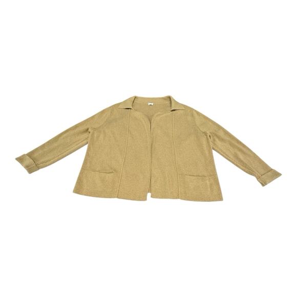 POETRY Women's Tan Open Front Tight Knit Cardigan 12 Preppy Casual Office Siren - Picture 1 of 9